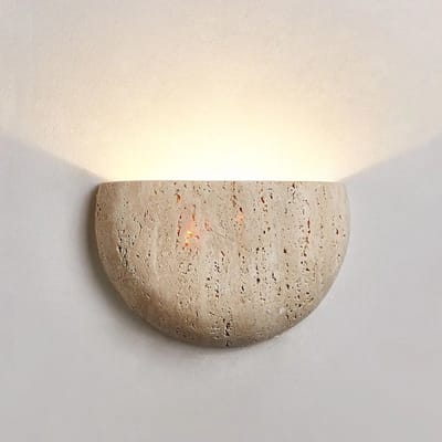 Milova Wandverlichting - Steenlook - Muurdecoratie - Verlichting - Beige - Lamp