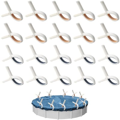 20 stuks broeikasklemmen, roestvrij staal, tuinklemmen, plantenclips, wasknijpers, broeikasfolie, clips voor het vasthouden van buisklemmen, kasnet, clip (20, tweekleurig)