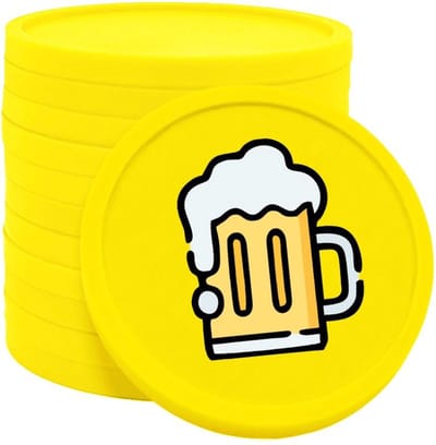 CombiCraft Biermunten / Consumptiemunten Neon geel- Ø29mm enkelzijdig bedrukt - 100 stuks