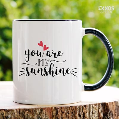 You are my sunshine - Cadeau voor vriendin - Cadeau voor haar - Cadeau voor hem - Valentijn cadeautje voor haar - Grappige cadeau - Thee glazen - Mokken met tekst - Cadeau voor man - Cadeau voor vrouw - Valentijn cadeautjes - Koffiekopjes