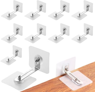 Dailygoods- Kantelbeveiliging 10 Paar - Meubelset - Antikantelhouder - Wandbeugel - Verwijderbaar - Voor Laden en Huisdieren - Schokbestendig - Meubelanker