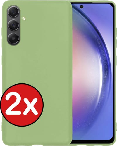 Hoesje - 2 Stuks - Geschikt voor Samsung Galaxy A54 - Sterk & Shockproof - Telefoonhoes - Back Cover - Case Siliconen - Telefoon Hoes - Groen