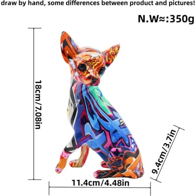 Moderne Creatieve Kleurrijke Chihuahua Woonkamer Wijnkast Ornamenten Hars Ambachten Huis Entree Kantoor Decoraties blue