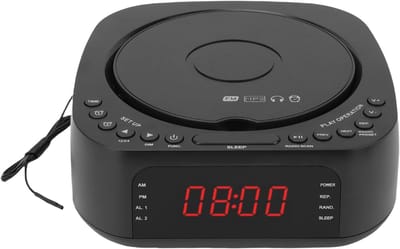Draagbare Cd-speler - Bluetooth Radio - Ontspannen Luisteren - Dubbele Alarmen - 25 x 21 x 10 cm - Wit
