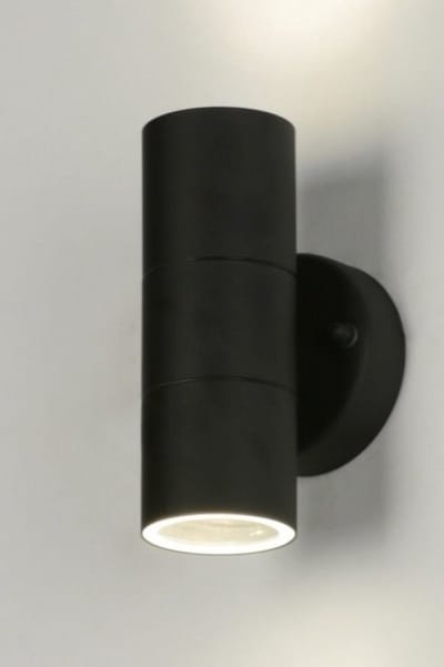 Lumidora Wandlamp 30830 - Voor buiten - 2 Lichts - GU10 - 8.0 Watt - 760 Lumen - 2700 Kelvin - Zwart - Metaal - Buitenlamp - IP44 - Met Sensor