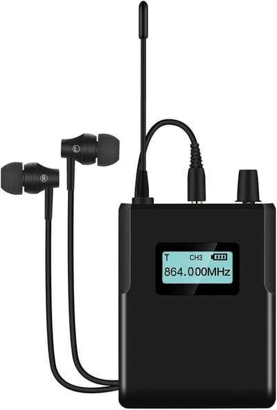 Draadloze Monitor Ontvanger - In Ear Systeem - Live Muziek Optredens - 2.4G Digitale Stereo - 50 Meter Bereik - Zwart