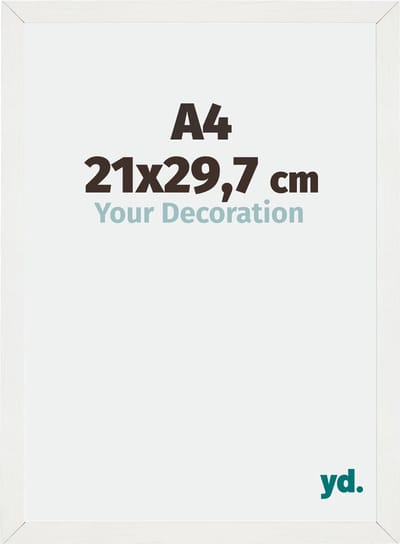 Your Decoration - Fotolijst A4 21x 29,7 cm - MDF - Wit Geveegd - Mura
