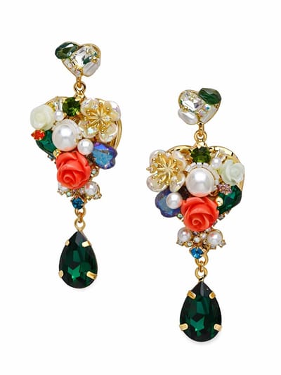 AVANT-GARDE PARIS Oorbellen - Romantisch - Vintage - Goudkleurig - 6.4 cm - Bloem Charms