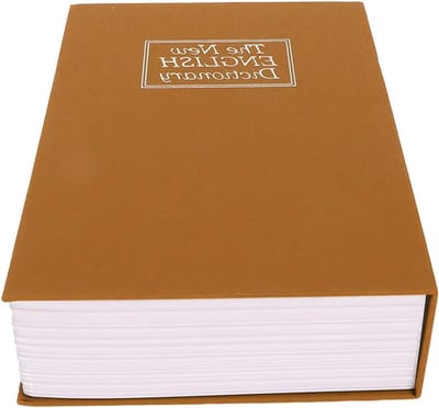 Boekenkluis Opbergdoos - Geheime Kluis - Waardevolle Spullen - Combinatieslot - 18 x 12 x 6 cm - Koffie