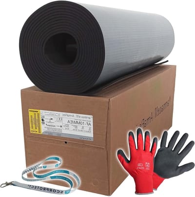 Isolatieplaten - Rubberen Platen - Energie Besparen - Zelfklevend - 10 mm dik - Zwart