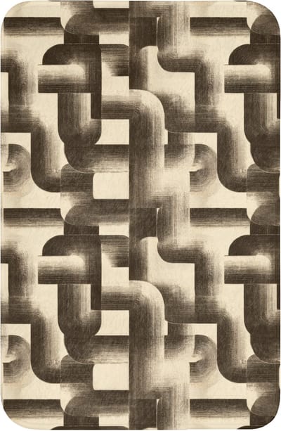 WC mat 40x60 cm - Antislip - Abstract - Retro - Zwart - Toiletmat - Vloermat - Douchemat - Toilet tapijt - Toiletmatten