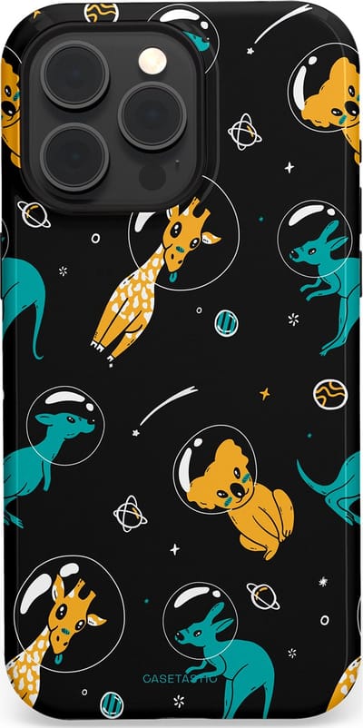 Casetastic Hoesje Geschikt voor Apple iPhone 15 Pro Max Magsafe - Stijlvolle Beschermende Duo-layer Case - Donkere Ruimte Safari