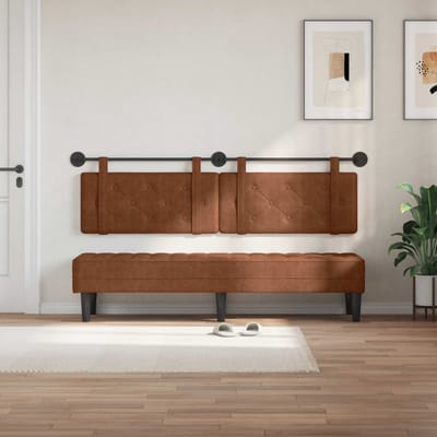 vidaXL - Hangend - hoofdbord - Bruin - Antiek - PU
