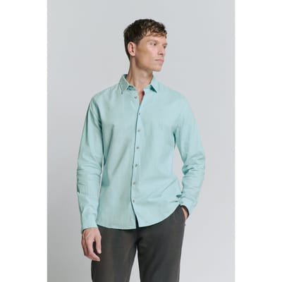 No Excess Shirt Solid With Linen Ice Maat: M | Casual Overhemden Outlet | Heren | Wit