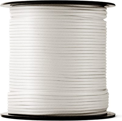 SNURO Gevlochten nylon Touw (1mm, 500M) - Slijtvast koord in sterke witte polyamide - Paracord koord - met zeer hoge breeksterktes