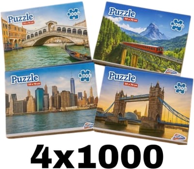4 Puzzels VOORDEELPACK! 4x1000 Grafix Puzzel 1000 Stukjes x4 Volwassenen - Volumevoordeel - Puzzels - 4 Verschillende Puzzels