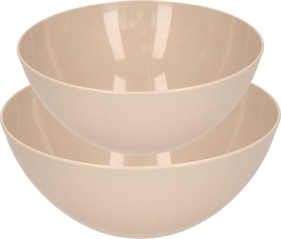 Plasticforte voedsel serveer schalen set - 4x stuks - beige - kunststof - Dia 25 en 28 cm