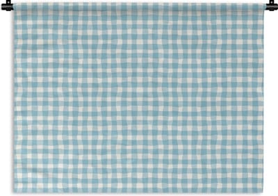 Wandkleed - Wanddoek - Pastel - Blauw - Patronen - 120x90 cm - Wandtapijt