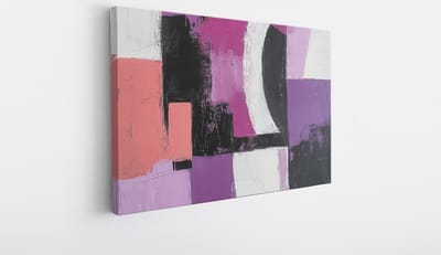 Saammp Canvas Schilderij - Paars wit - Abstract kunstwerk - 30x20 - Foto op canvas - Wanddecoratie - Muurdecoratie Woonkamer - Slaapkamer decoratie - Canvas Print