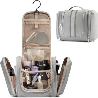 Avoir Avoir®- Toilettas-Waterdichte PVC Ophangtas - Grijs-Georganiseerd en stijlvol reizen-Make-up tas!