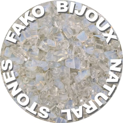 Fako Bijoux® - Stukjes Natuursteen - Natuursteen Chips - Stukjes Onregelmatige Natuursteen Split In Doosje - 5-8mm - 60-70 Gram - Opaal