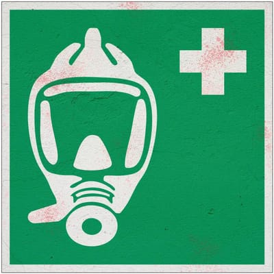 Zuurstofmasker bord – E029 | Forex Re materiaal | 10 x 10 cm