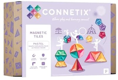 Pastel Vormen Uitbreiding - Magnetische Bouwstenen - Creatief Spelen - 48 Delig Pakket - 8 Verschillende Vormen - Earthy Pastelkleuren