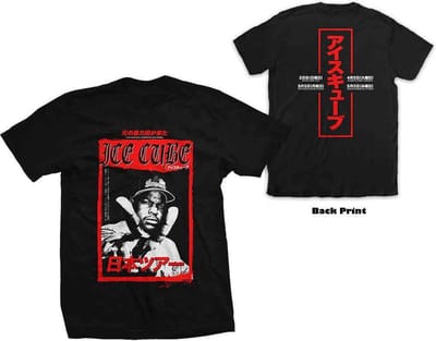 Ice Cube - Kanji Peace Sign Heren T-shirt - S - Zwart