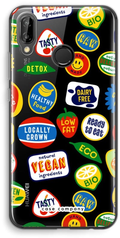 Case Company® - Hoesje geschikt voor Huawei P20 Lite hoesje - Fruitsticker - Soft Cover Telefoonhoesje - Bescherming aan alle Kanten en Schermrand