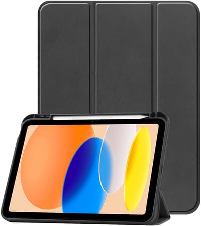 Hoesje - Geschikt voor Apple iPad A16/A18 (2025/2026) - 11 inch (11e & 12e generatie) - Dun & Stevig - Trifold Bookcase - Hard Cover Case - Met Uitsparing Geschikt voor Apple Pencil - Hardcover Book - Tablet Hoes - Zwart