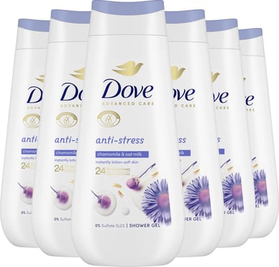 Dove - Douchegel - Advanced Care - Anti-Stress - 6 x 225 ml - Voordeelverpakking