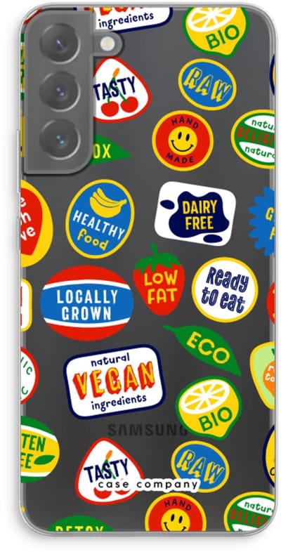 Case Company® - Hoesje geschikt voor Samsung Galaxy S22 Plus hoesje - Fruitsticker - Soft Cover Telefoonhoesje - Bescherming aan alle Kanten en Schermrand