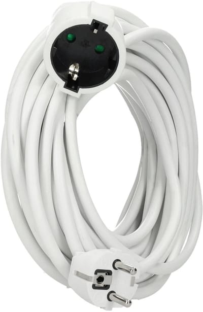 EMhub verlengsnoer 10 meter H05VV-F 3x1.5 met Schuko en contrastekker - wit (4087103)