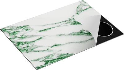 Chefcare Inductie Beschermer Groene Marmer met Wit - 75x50 cm - Afdekplaat Inductie - Kookplaat Beschermer - Inductie Mat