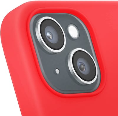 Jaym, Hoesje geschikt voor Apple iPhone 15 Plus - Siliconen MagSafe met Microvezel, Rood