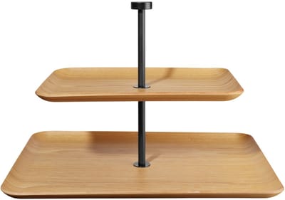 ASA Selection houten etagère met 2 verdiepingen, rechthoekig 36 x 28 cm, wilgenhout, 53671970