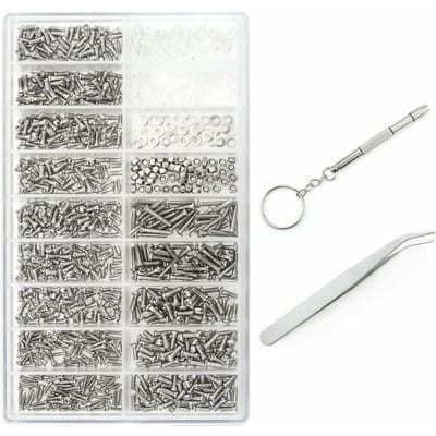 Brillen Reparatie Schroeven Zonnebrillen Reparatie Kleine Schroeven Kit Roestvrijstalen Gereedschapsset Over With Screwdriver Tweezers gray