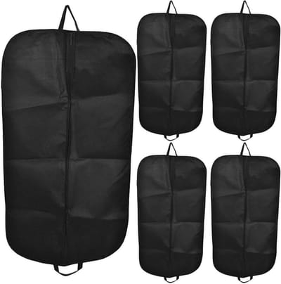 Kledinghoezen Set - Beschermhoezen - Kleding Opbergen - Wasbaar Herbruikbaar - 5 Stuks - Zwart