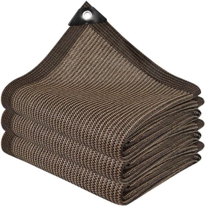 Schaduwdoek met oogjes - Pergola overkapping - Terras beschermen - UV-beschermend gaasdoek - 2x2 meter - Bruin