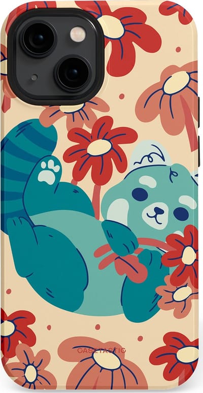 Casetastic Hoesje Geschikt voor Apple iPhone 13 Mini Magsafe - Stijlvolle Beschermende Duo-layer Case - Rode panda knuffels