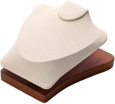Sieraden Display - Hanger Standaard - Sieraden Tonen - Natuurlijke Houtbasis - 10 cm Hoog - Wit