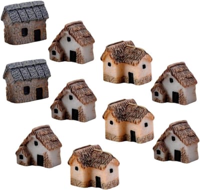 Miniatuur Huisjes - Decoratie Ornamenten - Landschap Ontwerpen - Fijn Vakkundig - 10 Stuks - Multi