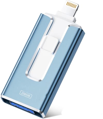 Ynkkvre -USB Stick voor PC, telefoon - USB 3.0 4in1 - USB C - 256GB - Mini USB - Flash Drive - Telefoon Geheugenuitbreiding -blauw
