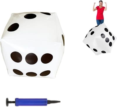 Grote Opblaasbare Dobbelsteen 30 cm met Luchtpomp voor Spellen