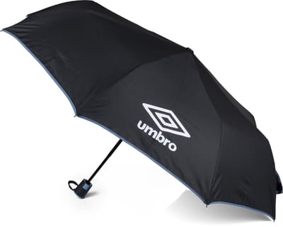 Umbro Paraplu - zwart/lichtblauw - polyester -55 x 100 x 100 cm- opvouwbaar - kleine paraplu - regenbescherming - zonwering
