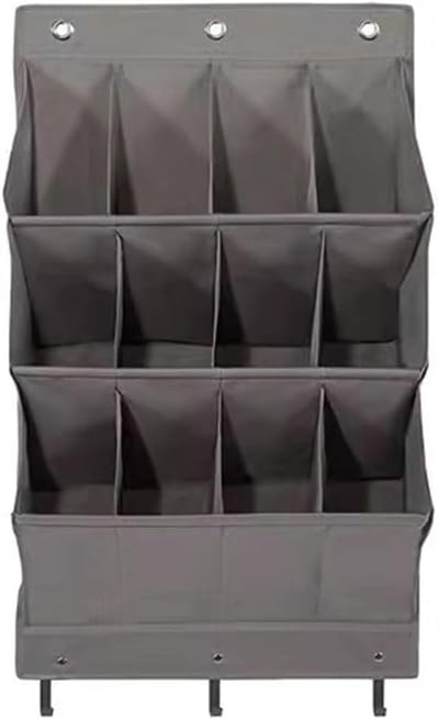 Schoenentas - Hangend - 43×17×79cm - Deurorganizer - Schoenentas voor aan de deur - Met haak - Ruimtebesparend - Voor schoenen - Woondecoratie - Grijs