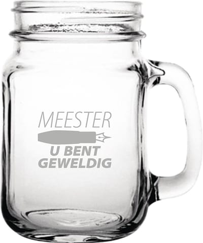 Gegraveerde Drinkglas 45cl Meester u bent geweldig