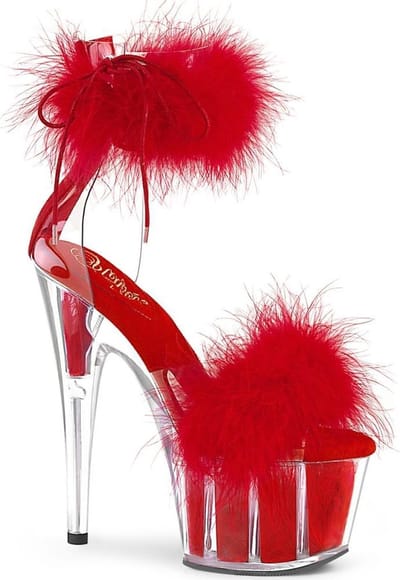Pleaser - ADORE-724F Sandaal met enkelband, Paaldans schoenen - Paaldans schoenen - 36 Shoes - Rood