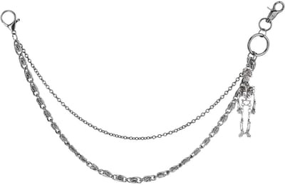 Dailygoods- Portemonnee Ketting Dubbele Laag - Hiphop/Punk Ketting - Zwart Metaal - Karabijnsluiting - Kledingaccessoires - Sterk en Betrouwbaar - Jeansketting