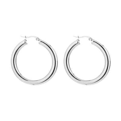 Bijoutheek Oorringen Hoop 5mm Dik 4cm Zilverkleurig